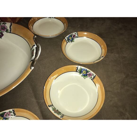 Beautiful Vintage Noritake Hand-Painted Japan Berry Bowl Set 6 Piece Set, EUC - Picture 6 of 10